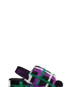 Donna UGG Ciabatte | Fluff Yeah Slide Plaid Punk,Ugg Guscio di cozze