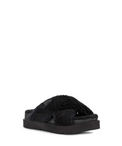 Donna UGG | Scivolo a croce Fuzz Sugar Nero