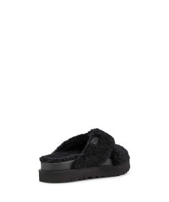 Donna UGG | Scivolo a croce Fuzz Sugar Nero