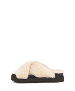 Donna UGG Ciabatte | Scivolo a croce Fuzz Sugar Naturale/Nero