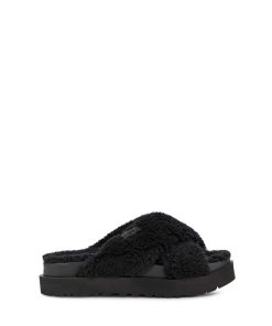 Donna UGG | Scivolo a croce Fuzz Sugar Nero