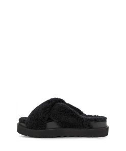 Donna UGG | Scivolo a croce Fuzz Sugar Nero